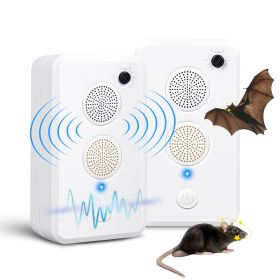 2Pcs Or 4Pcs Rechargeable Ultrasonic Bat Repellent Indoor Outdoor Bird Mouse Deterrent Device With 6 Adjustable Levels For Attic Porch House