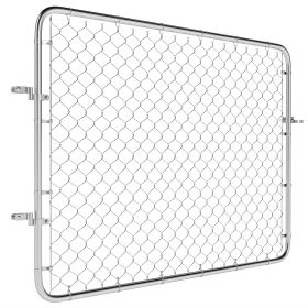 Garden Gate Chain Link Fence Gate, Galvanized Steel Garden Door For Yard Entrance Way, 47.2 X 70.9 In., Silver