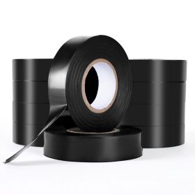 10 Rolls Electrical Tape PVC Insulating Tamp Adhesive Wire 3/4 in x 66 ft Black