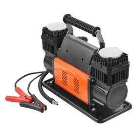 VEVOR 10.6 CFM Heavy Duty Air Compressor, 30s Fast Inflation | Dual-Cylinder Portable Tire Inflator, 12V