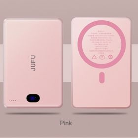 Adaptable To The Whole Scene With Magnetic Wireless Power Bank, A Savior For Travel And Office, Magnetic Charging In Seconds, Portable, Small And (Color1: Pink)