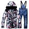 New ski suits for men and women waterproof and warm (Color1: Blue Color, size: XL)