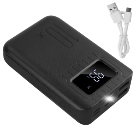 Portable Power Bank External Battery Pack Charger Dual USB (Color1: Black)