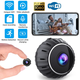 Mini Hidden Spy Nanny Camera Wireless Nanny Cam WiFi Home Security HD 1080P DVR (Color1: Black)