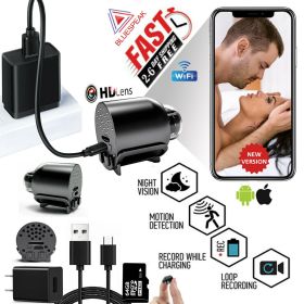 FREE 64G HD Hidden Spy Nanny Camera Wireless Wifi Home Security Night Vision HD 1080P (Color1: Black)