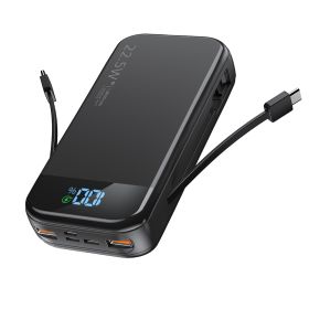 Comes With A 2-wire Digital Display Super Fast Charging Power Bank (Color1: Black)