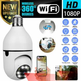 IR E27 Light Bulb Camera 1080P HD Wireless Wifi Smart Home Security Camera (Color1: White)