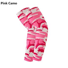 2pcs Arm Sleeves; Sports Sun UV Protection Hand Cover Cooling Warmer For Running Fishing Cycling (Color1: Pink Camo)