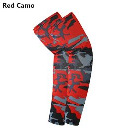 2pcs Arm Sleeves; Sports Sun UV Protection Hand Cover Cooling Warmer For Running Fishing Cycling (Color1: Red Camo)