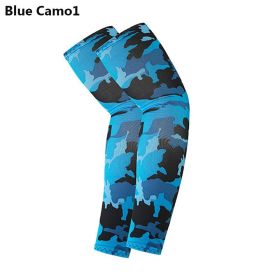 2pcs Arm Sleeves; Sports Sun UV Protection Hand Cover Cooling Warmer For Running Fishing Cycling (Color1: Blue Camo1)