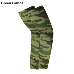 2pcs Arm Sleeves; Sports Sun UV Protection Hand Cover Cooling Warmer For Running Fishing Cycling (Color1: Green Camo1)