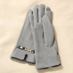 Womens Winter Warm Gloves With Sensitive Touch Screen Texting Fingers; Fleece Lined Windproof Gloves (Color1: Grey)