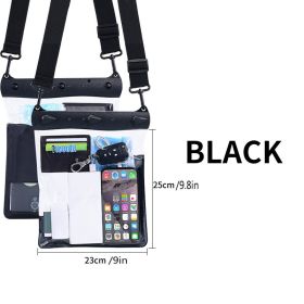 Waterproof Shoulder Bag; Crossbody Dry Bag For Touch Screen Phone Car Key; Outdoor Equipment For Beach Pool Diving Snorkeling Drifting (Color1: Black)