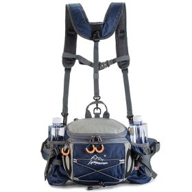 Sports Fanny Pack Canteen Outdoor Multi-functional Hiking Backpack Tourism Large-capacity Climbing Equipment (Capacity: 10L, Color1: Deep Blue)