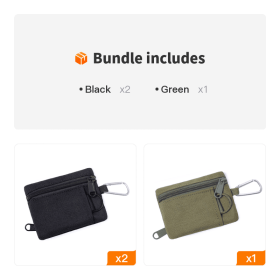 Outdoor Mini EDC Molle Pouch Waist Belt Bag For Camping Hiking Traveling (Color1: Black*2+Green)