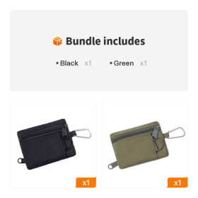 Outdoor Mini EDC Molle Pouch Waist Belt Bag For Camping Hiking Traveling (Color1: Black+Green)