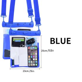 Waterproof Shoulder Bag; Crossbody Dry Bag For Touch Screen Phone Car Key; Outdoor Equipment For Beach Pool Diving Snorkeling Drifting (Color1: Blue)
