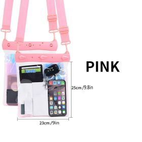 Waterproof Shoulder Bag; Crossbody Dry Bag For Touch Screen Phone Car Key; Outdoor Equipment For Beach Pool Diving Snorkeling Drifting (Color1: Pink)