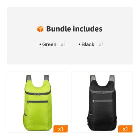 1pc Outdoor Portable Backpack For Camping; Hiking; Sports; Lightweight Cycling Bag For Men; Women; Kids; Adults (Color1: Green+Black)
