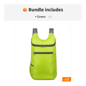 1pc Outdoor Portable Backpack For Camping; Hiking; Sports; Lightweight Cycling Bag For Men; Women; Kids; Adults (Color1: Green*3)