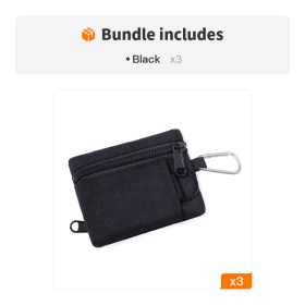Outdoor Mini EDC Molle Pouch Waist Belt Bag For Camping Hiking Traveling (Color1: Black*3)