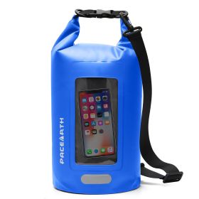 Waterproof Dry Bag 10L/20L/30L; Fishing Bag With Clear Phone Case; Roll Top Lightweight Floating Backpack Dry Sack; Keeps Gear Dry For Kayaking; (Color1: Blue)