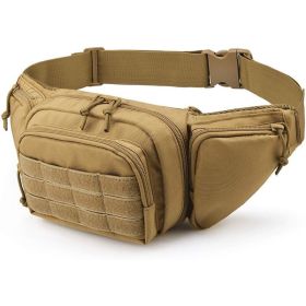 1pc Casual Waist Bag; Multifunctional Shoulder Tactical Waist Bag For Outdoor Mountaineering; Running; Cycling (Color1: Khaki)