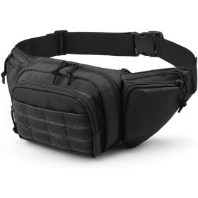 1pc Casual Waist Bag; Multifunctional Shoulder Tactical Waist Bag For Outdoor Mountaineering; Running; Cycling (Color1: Black)