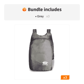 20L Unisex Lightweight Outdoor Backpack; Waterproof Folding Backpack; Casual Capacity Camping Bag For Travel Hiking Cycling Sport (Color1: Grey*3)