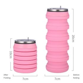 480ml Foldable Silicone Water Cup Creative Protable Travel Cycling Running Water Bottle Folding Outdoor Sports Kettle Drinkware (Capacity: 480ml, Color1: 2)