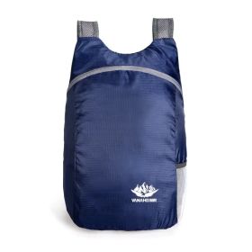 20L Unisex Lightweight Outdoor Backpack; Waterproof Folding Backpack; Casual Capacity Camping Bag For Travel Hiking Cycling Sport (Color1: Navy Blue)