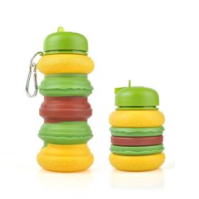 550ML Collapsible Water Bottles Outdoor Sports Fold Water Cup Silicone Leakproof Portable Kettle Travel Children Adult Bottle (Capacity: 550ML, Color1: B)