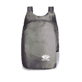 20L Unisex Lightweight Outdoor Backpack; Waterproof Folding Backpack; Casual Capacity Camping Bag For Travel Hiking Cycling Sport (Color1: Grey)