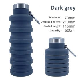 500ml outdoor retractable water bottle portable collapsible silica gel sports cup (Capacity: as shown, Color1: A05 500ML)