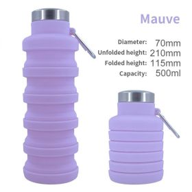 500ml outdoor retractable water bottle portable collapsible silica gel sports cup (Capacity: as shown, Color1: A03 500ML)