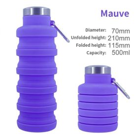 500ml outdoor retractable water bottle portable collapsible silica gel sports cup (Capacity: as shown, Color1: A07 500ML)