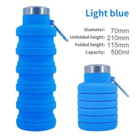 500ml outdoor retractable water bottle portable collapsible silica gel sports cup (Capacity: as shown, Color1: A06 500ML)