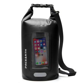 Waterproof Dry Bag 10L/20L/30L; Fishing Bag With Clear Phone Case; Roll Top Lightweight Floating Backpack Dry Sack; Keeps Gear Dry For Kayaking; (Color1: Black)