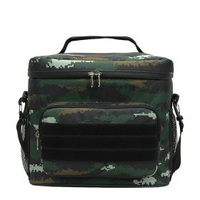 Waterproof Camouflage Insulated Lunch Bag For Picnic; Camping; Office; School (Color1: Rainforest Camouflage)