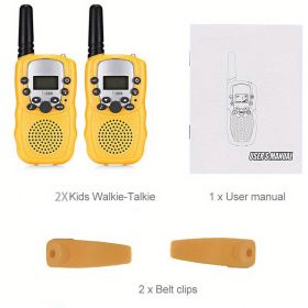 2pc Multifunctional Portable Kids Walkie Talkie With LED Backlight For Outdoor Camping Hiking (Color1: 2pcs Yellow)