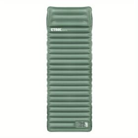 Camping Sleeping Pad; Inflatable Sleeping Mat With Pillows; Waterproof Lightweight Mattress; Folding Bed Cushion For Backpack Travel Hiking Campi (Color1: Light Green)