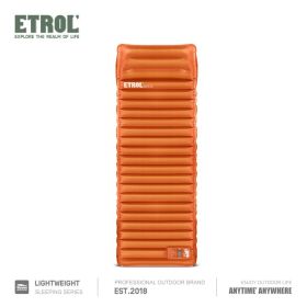 Camping Sleeping Pad; Inflatable Sleeping Mat With Pillows; Waterproof Lightweight Mattress; Folding Bed Cushion For Backpack Travel Hiking Campi (Color1: Orange)