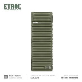 Camping Sleeping Pad; Inflatable Sleeping Mat With Pillows; Waterproof Lightweight Mattress; Folding Bed Cushion For Backpack Travel Hiking Campi (Color1: Olive Green)