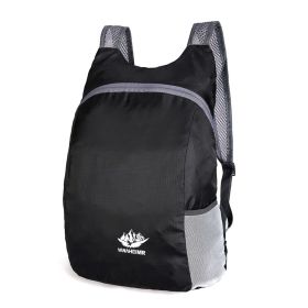 Lightweight Foldable Nylon Hiking Backpack For Camping Hiking Climbing Trekking (Color1: Black)