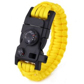Outdoor Paracord Survival Parachute Cord Bracelet (Color1: Yellow)