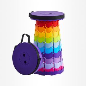 Portable Camping Stools Retractable Telescoping Stool for Fishing Hiking BBQ (Color1: Purple)