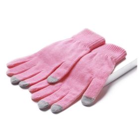 2022 New Women's Thick Knitted Gloves Girls Touch Screen Fashion Deer Pattern Sweet and Cute Autumn and Winter Warm Wool Gloves (Color1: Style 2 Pink)