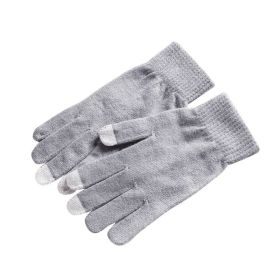 2022 New Women's Thick Knitted Gloves Girls Touch Screen Fashion Deer Pattern Sweet and Cute Autumn and Winter Warm Wool Gloves (Color1: Style 2 Light Grey)