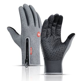 Hot Winter Gloves For Men Women Touchscreen Warm Outdoor Cycling Driving Motorcycle Cold Gloves Windproof Non-Slip Womens Gloves (Gloves Size: S, Color1: Gray)