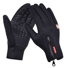 Hot Winter Gloves For Men Women Touchscreen Warm Outdoor Cycling Driving Motorcycle Cold Gloves Windproof Non-Slip Womens Gloves (Gloves Size: XL, Color1: Black)